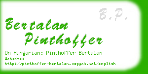 bertalan pinthoffer business card